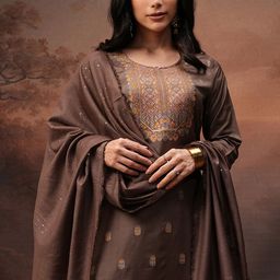 vishudh Women Cotton Blend Kurta Palazzo Attached Dupatta Set-picture-23