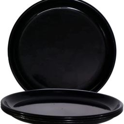 Microwave safe Unbreakable BPA free plastic Round plate Black 27'cm Pack of 2 Dinner Plate-image-29