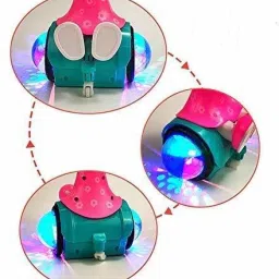 vinsh 360 Degree Rotating Dancing Girl Musical Toy with 3D Flashing Lights and Bump and Go Action Feature Doll for Kids image 4