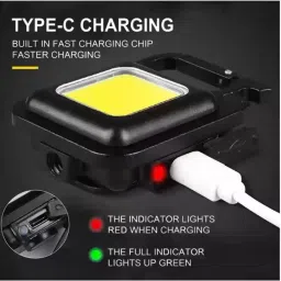 carempire COB Small Flashlights, 800Lumens Bright Rechargeable Keychain Mini Flashlight LED Front Light image 3