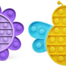 Pop It Fidget Toy Push Pop Bubble Fidget Sensory Toy for Kids and Adults Fidget Popper Stress Reliever Sensory Fidget Poppers Pop It (HoneyBee & Flower) ( 2 In 1)-24