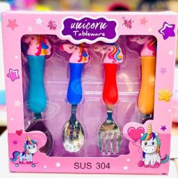 Unicorn Family Baby Spoon and Fork Cutlery for Babies and Kids Stainless Steel Table Spoon Set-16