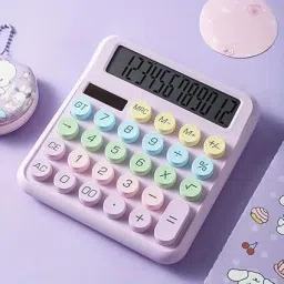 kahaan enterprise Colorful Mechanical Calculator, 12 Digits Large Display, Desktop Calculator Big Buttons, Candy Color Calculators Large Buttons BasicCalculator image 3