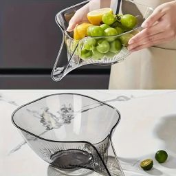 Plastic MultiFunctional Drain Basket,Funnel,Drain Basket/Kitchen Sink,Fruit Cleaning Storage Basket-image-42
