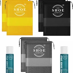 THE SHOE COMPANY Shoe 6 Bag with Yellow Blue Black Shiner 50ML & Cleaner 50ML for Shoe Shine Cleaner-image-13