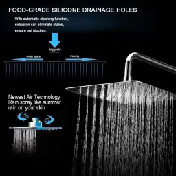 pesca R/n Ultra Thin Square Rain (12"x12") (Heavy Quality SS 304) Without Rod Fixed Mount image 5