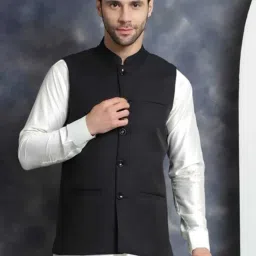 Men Solid Nehru Jacket-picture-6