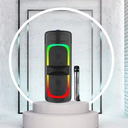 SACRO Bluetooth Party Speaker With Karaoke Mic and RGB Lights,High Quality Woofer F381 40 W Bluetooth Laptop/Desktop Speaker-image-80