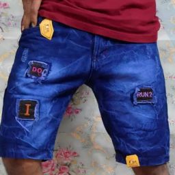 Solid Men Denim Blue Denim Shorts-image-89