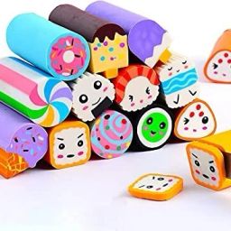 Food Erasers 6 Pack Sushi Desserts Desk Pet Erasers for Kids Non-Toxic Eraser-26
