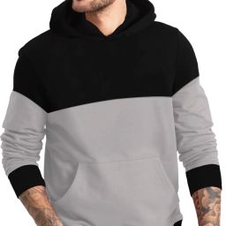 Men Full Sleeve Color Block Hooded Sweatshirt-image-86