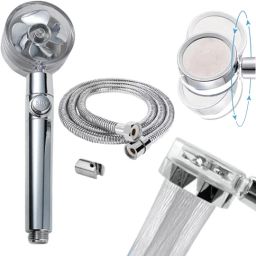 Fan Hand Shower 360 Turbo High Pressure Set with Hose Pipe & Huck For Bathroom Handheld-image-27
