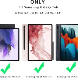 microware Sam-sung Galaxy Tab S7 FE S7 Plus S8 12.4 inch Keyboard Case with Touchpad Wireless Handheld Tablet Keyboard Compatible with Desktop, Laptop, Mac Easy to Use,Plug and Play,Quick, Comfy Durable body image 2