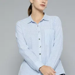 Women Regular Fit Striped Spread Collar Casual Shirt-image-55