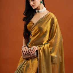 Embellished Bollywood Tissue, Silk Blend Saree-image-62