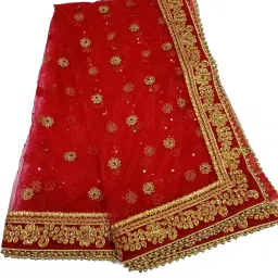 Net Embroidered Multicolor Women Dupatta-image-30