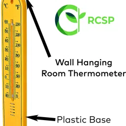 RCSP Indoor Wall-Mounted Thermometer, Celsius and Fahrenheit Display, Compact, Easy-to-Read Design For Home & Office Use Thermometer image 2