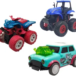 Unbreakable Four-Wheel Drive Friction Powered Diecast Toy Set-J79-48