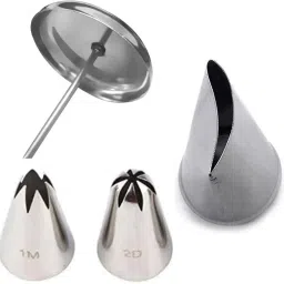 Baking Pastry Decorating Tool Decorating Cake Nozzles Rose Flower- 1M and 2D, Rose Petal Nozzle with Flower Nail- (1 Piece) Steel Quick Flower Icing Nozzle Kitchen Tool Set-image-90