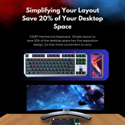 Aula F2067 TKL 100% Anti ghosting Mechanical Gaming Keyboard with 87 keys| Wired USB Tenkeyless Gaming Keyboard Compatible with Desktop, Laptop, Mac with gaming mode ,stand support,multimedia_keys,F2067 image 4