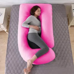 ultra soft j shaped Polyester Fibre Solid Pregnancy Pillow Pack of 1-image-46