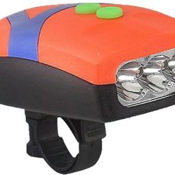 Ultra Bright 3 LED Bike Cycling Front Head Light Lamp With Electronic Bell Horn Bicycle Flashlights Bell-image-3