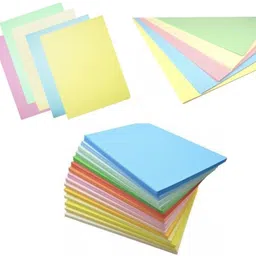 oddy Double Sided 300 pc Pastel Color Paper, 4 SOFT COLORS UNRULED, PACK OF 3, TOTAL - 300 SHEETS A4 75 gsm Coloured Paper-picture-14