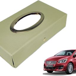 Chrom-Beige Tisue Box Leatherete-639 Vehicle Tissue Dispenser-picture-3