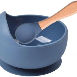 Food Grade Silicone Suction Cup Bowl & Wooden Spoon- SILICONE-image-89