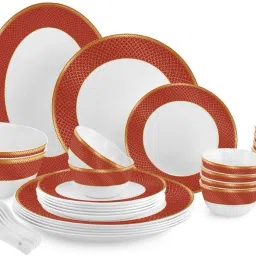 Pack of 33 Opalware Solitaire Series Ruby 33 pcs Dinner Set-image-4