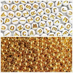 Beads Kits,Letter Beads and Gold Spacer Beads-image-24