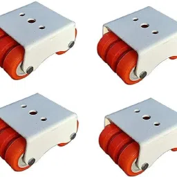 6 WHEELS NON MOVABLE ORANGE CASTER 4 PC. SET Swivel Furniture Caster-17