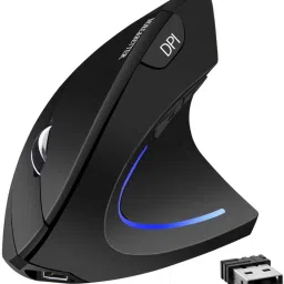 microware 2.4g USB Wireless Vertical Mouse Rechargeable Ergonomic Optical Computer Mouse with 3 Adjustable dpi 1000/1200/1600 Levels 6 Buttons for Laptop, pc, Computer, Desktop, Notebook Wireless OpticalGaming Mouse-2