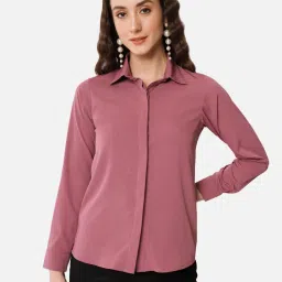 Women Regular Fit Solid Spread Collar Casual Shirt-image-28
