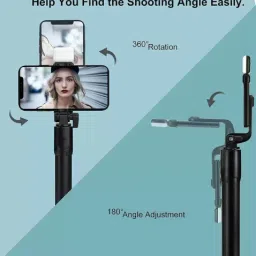ZAXART r1s Selfie Stick Phone Tripod with Remote 60"Tripod Stand for iPhone Camera 3 Axis Gimbal for Mobile image 3