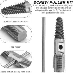 serplex Two in One Broken Pipe Extractor Screw Valve Remover Hand Tool Set Two in One Broken Pipe Extractor Set Double Headed Valve Screw Remover Hand Tool Specialty Woodworking Bits image 3