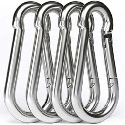 VA Antiques 3.5" Stainless Steel Spring Snap Hook Carabiner {Pack of 4} Locking Carabiner-image-8