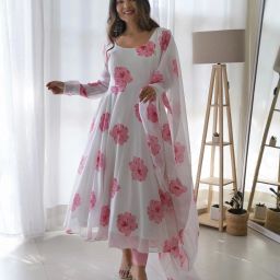 Printed Georgette Stitched Anarkali Gown-image-14