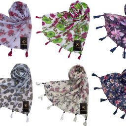 Printed Chiffon Women Multicolor Fancy Scarf, Scarf, Stole-image-87