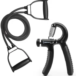 Double Toning Tube with Hand Gripper Combo Hand Strengthener (Multicolor) Fitness Accessory Kit Kit-18