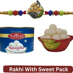 rakhi for big brother & rasgulla 500 gm sweets pack Assorted Gift Box-image-17