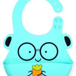 Waterproof Silicone Baby Bib for Feeding Babies and Toddlers,Unisex Set of 1 Silicone Baby Bib (Multi Print )-17