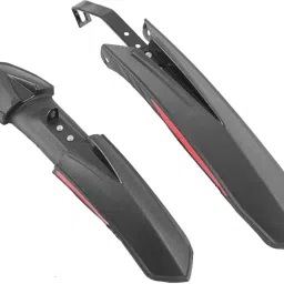nsv Front & Rear Mudguard With Iron Fitting With Cycle Tyre Light (Blue) Full Length Front & Rear Fender image 5