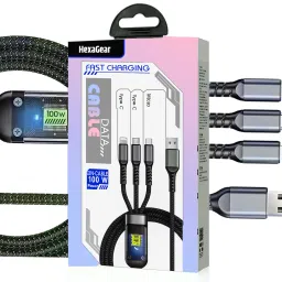 HexaGear 3-in-1 Cable 6 A 1 m METAL BRAIDED 3-in-1 Powerhouse 100W Cable, Fast Charge, Universal, Type C Lightning Micro-image-54