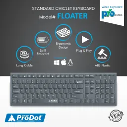 PRODOT High-Performance Wired Chicklet Keyboard Mouse Combo For Laptop, PC, Game Combo Set image 2
