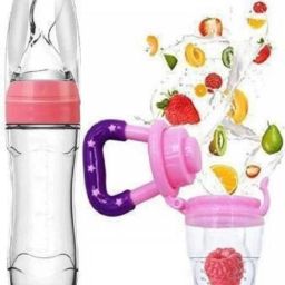 Baby Porridge Rice Paste Cereal Bottle Food Feeder & Fruit Nibbler Pack of 2 Soother-12