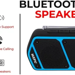 MEPL Bluetooth Portable With Dual Speaker & Memory Card USB Jack with(Blue & Black) 10 W Bluetooth Party Speaker image 3