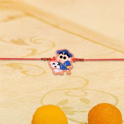 Kids Shinchan with Shiro Cartoon Pearl Rakhi, Chawal Roli Pack Set-image-79