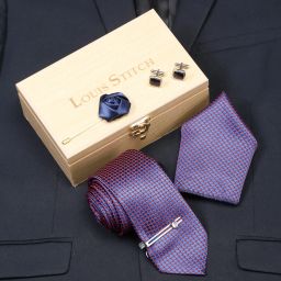 LOUIS STITCH Silk Tie & Cufflink-image-96