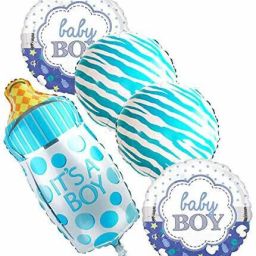 Printed Bottle Shape Theme Baby Shower Foil Balloons Decoration Material Set of 5 Balloon-image-12